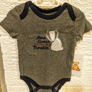 NWT Rene Rofe Here Comes Trouble Fox Onesie 3-6 months
